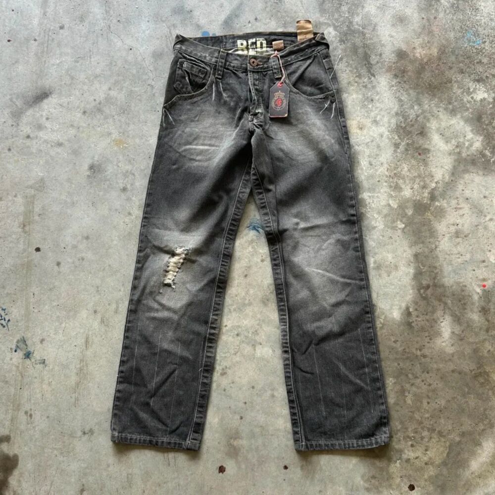 Vintage Red Snap Denim Jeans Size 32x32